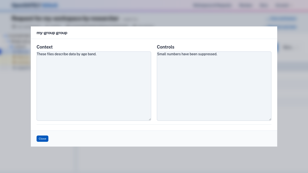 Context, controls and comments modal